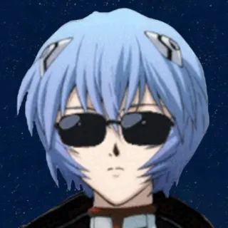 🤓 Rei Ayanami Neon Genesis Evangelion Anime, Personnage, Rei Ayanami, Evangelion, Lunettes, Cool telegram sticker