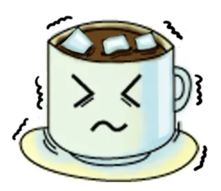 ❄ caffè, freddo, bevanda, ghiaccio, tazza, bevanda telegram sticker