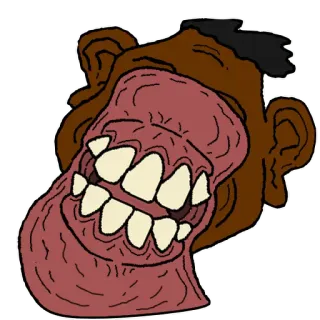 🍉 Мультфильм, Лицо, Гротеск, Выражение, Открытый рот, Зубы telegram sticker