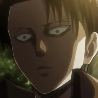 🔗 Levi Ackerman Attack on Titan Anime, Atak Tytanów, Levi, Levi Ackerman, Wyraz twarzy, Poważny telegram sticker
