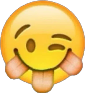 😛 อีโมจิ, ใบหน้า, ลิ้น, ขยิบตา, ขี้เล่น, สีเหลือง, สนุก telegram sticker