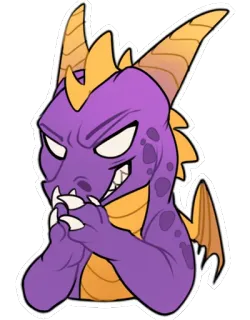 😈 Spyro drago, viola, videogioco, personaggio, Spyro whatsapp sticker