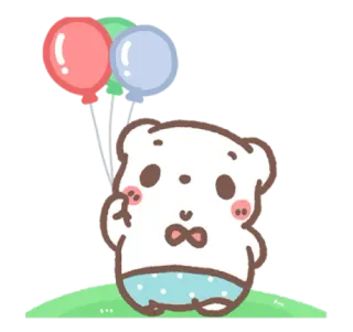 🎈 ours, ballons, mignon, dessin animé, animal, kawaii telegram sticker