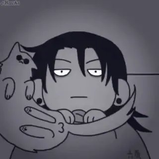 😑 gato, desenho animado, adesivo, anime, mangá telegram sticker