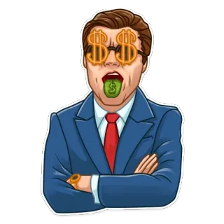 🤑 argent, dollar, succès, finance, richesse, avidité telegram sticker