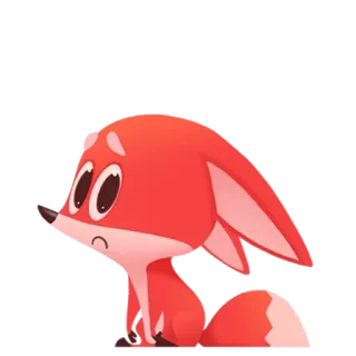 😔 vos, dier, schattig, cartoon telegram sticker