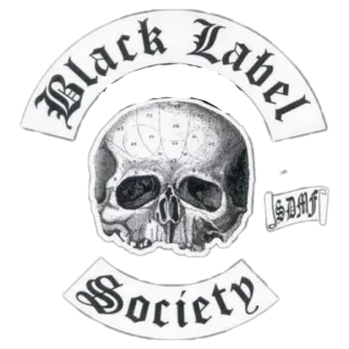 🤘 Black Label Society SDMF caveira, etiqueta preta, sociedade, SDMF, banda telegram sticker