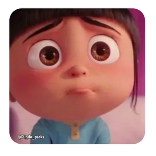 🥺 Agnes Despicable Me @Sigilo_packs Cartoon, animiert, Mädchen, süß, Figur, Ich einfach unverbesserlich, Agnes telegram sticker