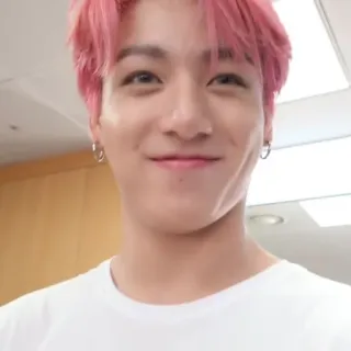 🎭 Jungkook kpop, idola, penyanyi, rambut merah muda, orang, selebriti telegram sticker