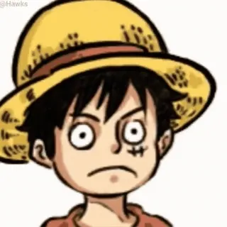 😒 Monkey D. Luffy One Piece Luffy, One Piece, animé, pirate, dessin animé, personnage whatsapp sticker