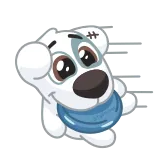 🐕 chó, chó con, hoạt hình, động vật, dễ thương, trắng, nhân vật whatsapp sticker