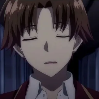 🔗 Anime, Junge, braune Haare, Schuluniform, Klassenzimmer whatsapp sticker