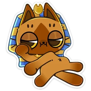 🙄 cat, egyptian, pharaoh, cartoon, animal, sticker telegram sticker