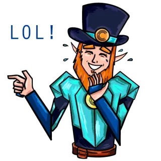 😂 LOL! leprechaun, laughing, cartoon, hat, elf, pointing telegram sticker
