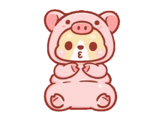 😕 собака, свинья, милый, животное, костюм telegram sticker