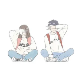 💕 CAROLINA pareja, dibujos animados, arte, ilustración, dibujo, gente telegram sticker