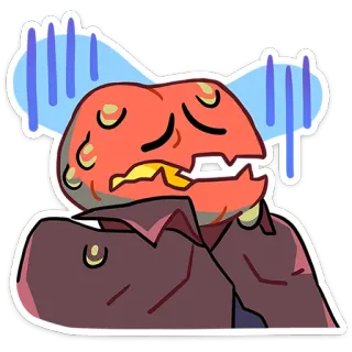 🎃 в стрессе, нервный, взволнованный, потеющий, мультфильм, иллюстрация, тревожный telegram sticker
