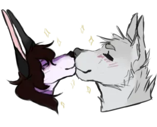 💜 beijo, furry, antropomórfico, amor, romântico, afeição telegram sticker
