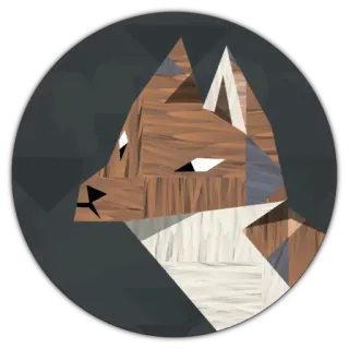 😶 fox, animal, geometric, triangle, polygon, low poly, nature, wood telegram sticker