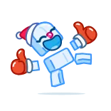 👍 robot, thumbs up, cartoon, festive, happy, celebration telegram sticker