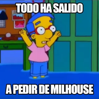 😁 Milhouse The Simpsons TODO HA SALIDO
A PEDIR DE MILHOUSE Cartone animato, Milhouse Van Houten, I Simpson, Divertente, Meme telegram sticker