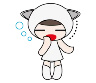 😪 dessin animé, endormi, mignon, oreilles animales, rêve, personnage, kawaii telegram sticker