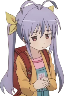🙁 Renge Miyauchi Non Non Biyori 动漫, 漫画, 女学生, 可爱, 卡哇伊, 莲华, 宫内, 悠哉日常大王 telegram sticker