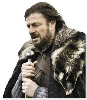 🗻 Ned Stark Game of Thrones Juego de Tronos, Ned Stark, Sean Bean, Fantasía, Se acerca el invierno telegram sticker