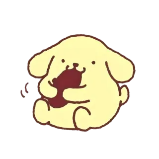 🌟 PomPomPurin Cartoon Hund, Sanrio, süß, gelb, PomPomPurin telegram sticker