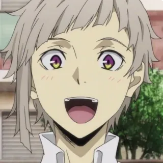 😃 Atsushi Nakajima Bungo Stray Dogs Anime, Manga, Garçon, Sourire, Joyeux telegram sticker