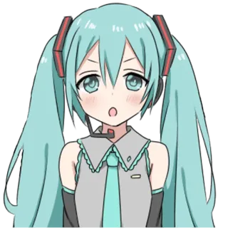 😲 Hatsune Miku Anime, Vocaloid, Mädchen, Hatsune Miku, Kawaii telegram sticker