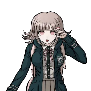 😯 Chiaki Nanami Danganronpa Anime, Fille, Jeu, Uniforme scolaire, Personnage telegram sticker