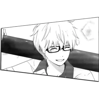 😁 Anime, Garçon, Lunettes, Sourire, Manga telegram sticker