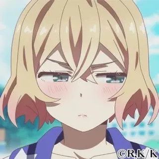 🤍 anime, girl, blond hair, cute, expression, manga telegram sticker