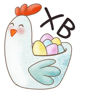 🥚 XB 부활절, 닭, 계란, 봄, 휴일 whatsapp sticker