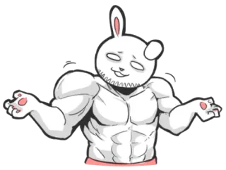 😏 Hase, Muskel, Tier, Lustig whatsapp sticker