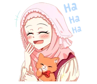 😆 Hiyab, Anime, Gato, Lindo, Chica, Kawaii whatsapp sticker