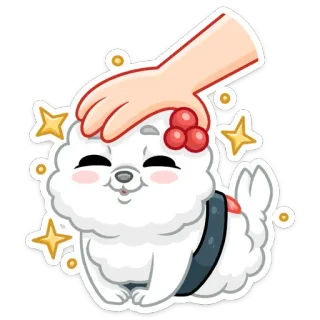 ☺️ собака, милый, питомец, животное, каваий, стикер, щенок, рука, погладить telegram sticker