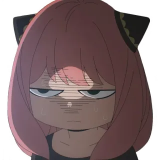 😐 Anya Forger Spy x Family Anya Forger, Spy x Family, anime, kartun, lelah, Meme whatsapp sticker