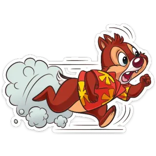 🏃‍♂️ Chip chipmunk, running, cartoon, disney telegram sticker