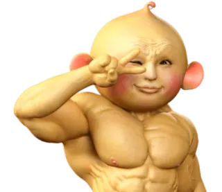 ✌️ Kreatur, Muskel, seltsam, humanoid, Figur, lustig whatsapp sticker