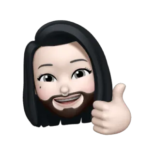 ☠️ Emoji, Avatar, Jempol ke atas, Kartun, Positif, Suka, Stiker digital whatsapp sticker
