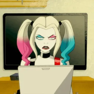 🎪 Harley Quinn 할리 퀸, DC 코믹스, 만화, 애니메이션, 악당, 여성 캐릭터 telegram sticker