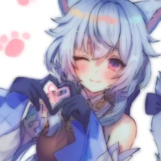 💓 อนิเมะ, สาวแมว, น่ารัก, มังงะ, คาวาอิ, หัวใจ, ตัวละคร telegram sticker