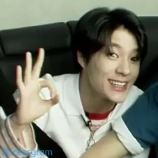 👌 persoon, ok gebaar, kpop, glimlach, aziatisch telegram sticker