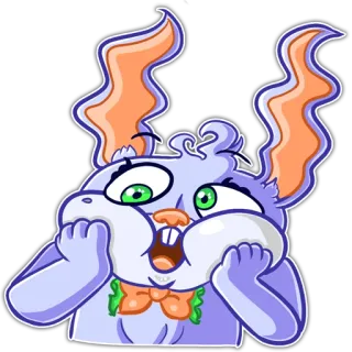 😱 кролик, зайчик, мультфильм, животное, милый, стикер telegram sticker