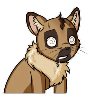 😵 cartone animato, animale, stordito, espressione, adesivo, divertente, gatto whatsapp sticker