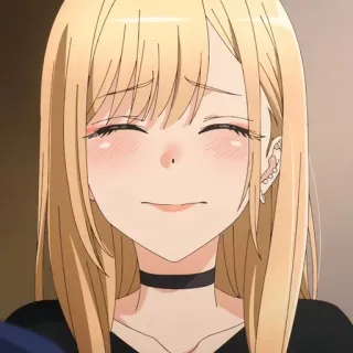 ☺️ Marin Kitagawa My Dress-Up Darling Anime, Garota, Cabelo Loiro, Sorriso, Bonito, Cosplay telegram sticker