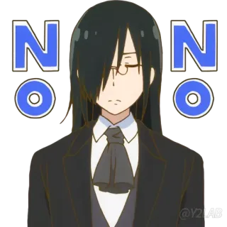 🙅‍♂ NO NO Anime, No, Negación, Expresión, Personaje whatsapp sticker