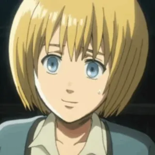 😶 Armin Arlert Attack on Titan Anime, Ataque a los Titanes, Armin Arlert, Personaje, Pelo rubio, Ojos azules telegram sticker
